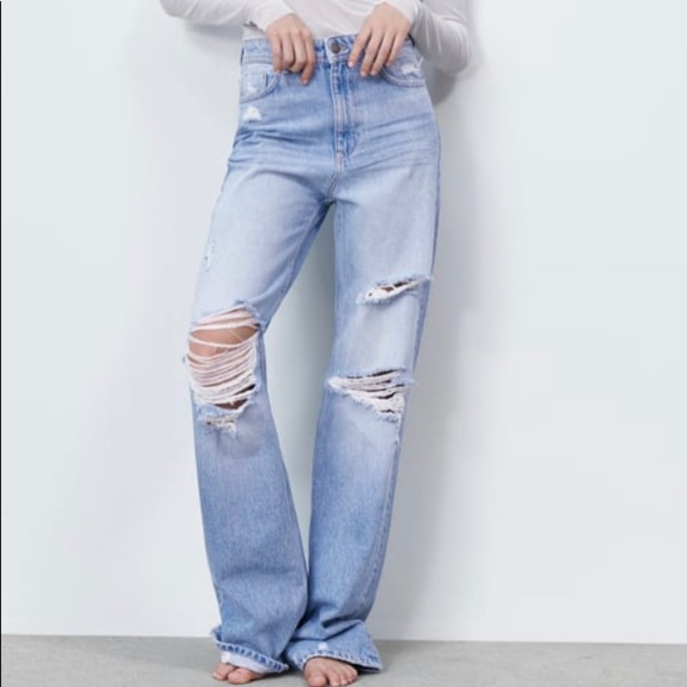 Zara Full Length Ripper Jeans